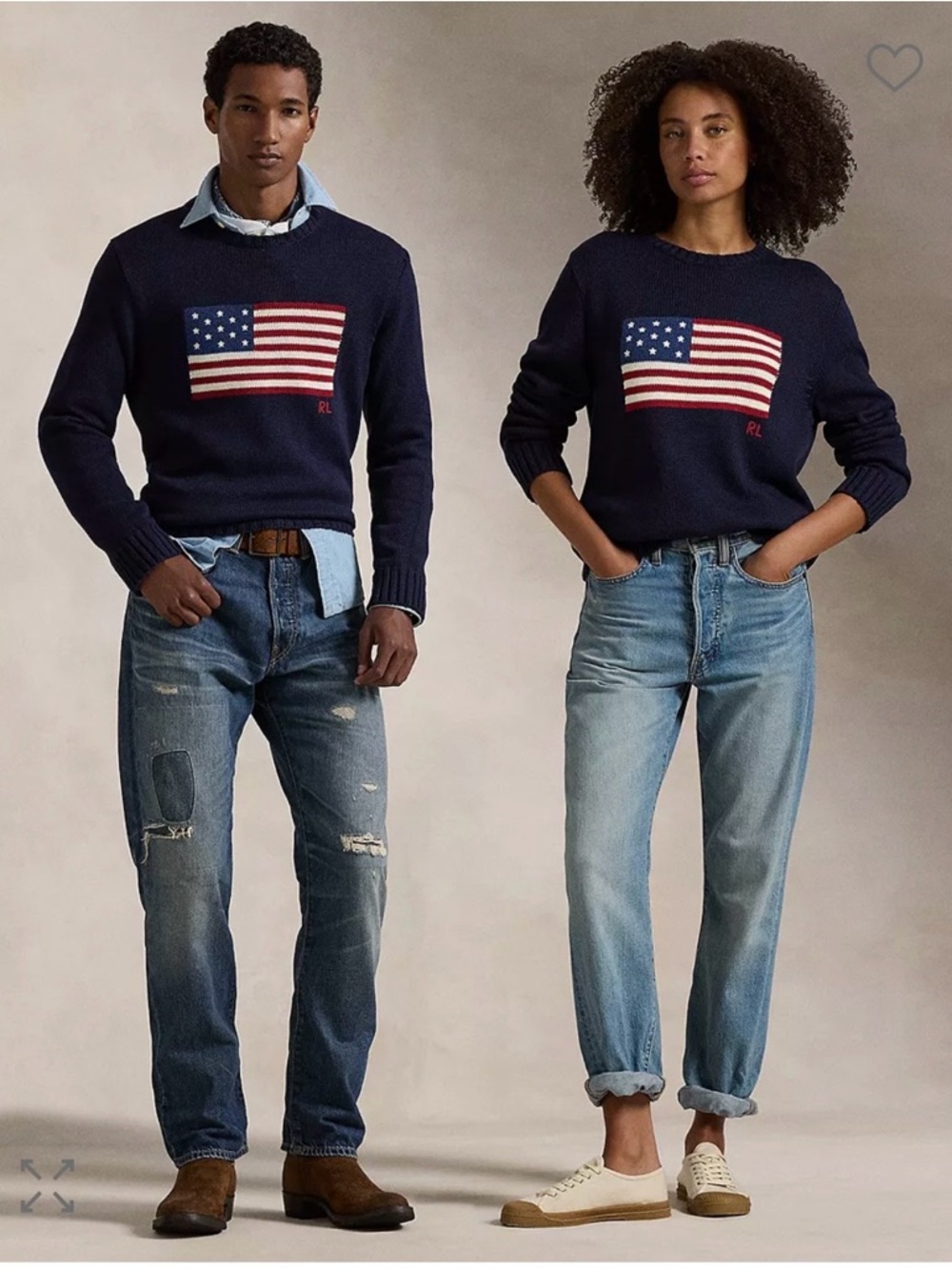 Polo Ralph Lauren Cotton American Flag Regular Fit Crewneck Sweater